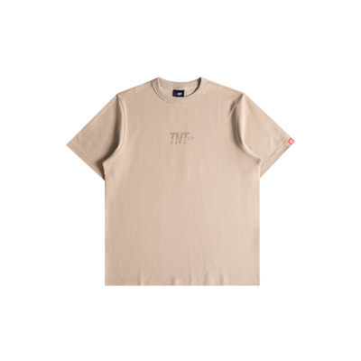 Textured Logo Tee (Beige)