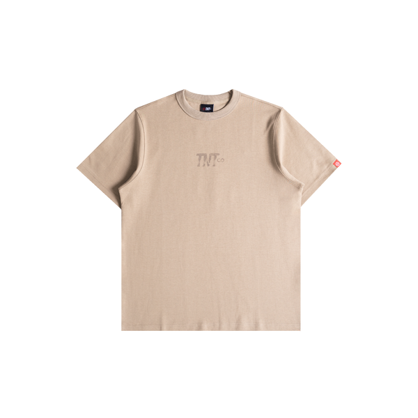Textured Logo Tee (Beige)