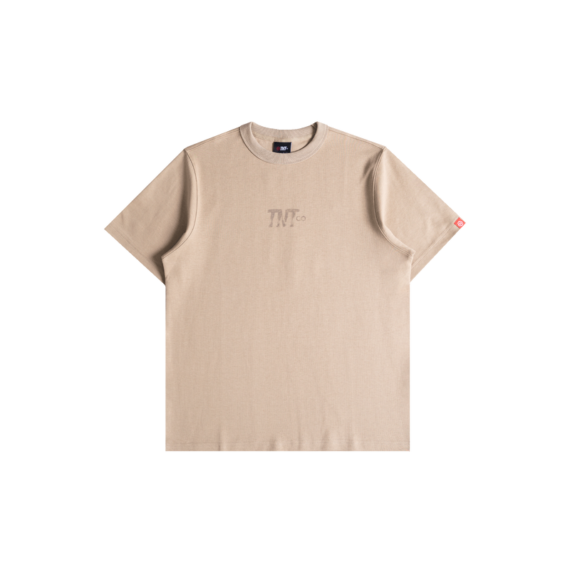 Textured Logo Tee (Beige)