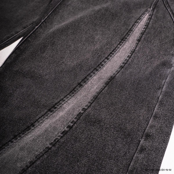"Xin" Denim Biker Pants (Grey)