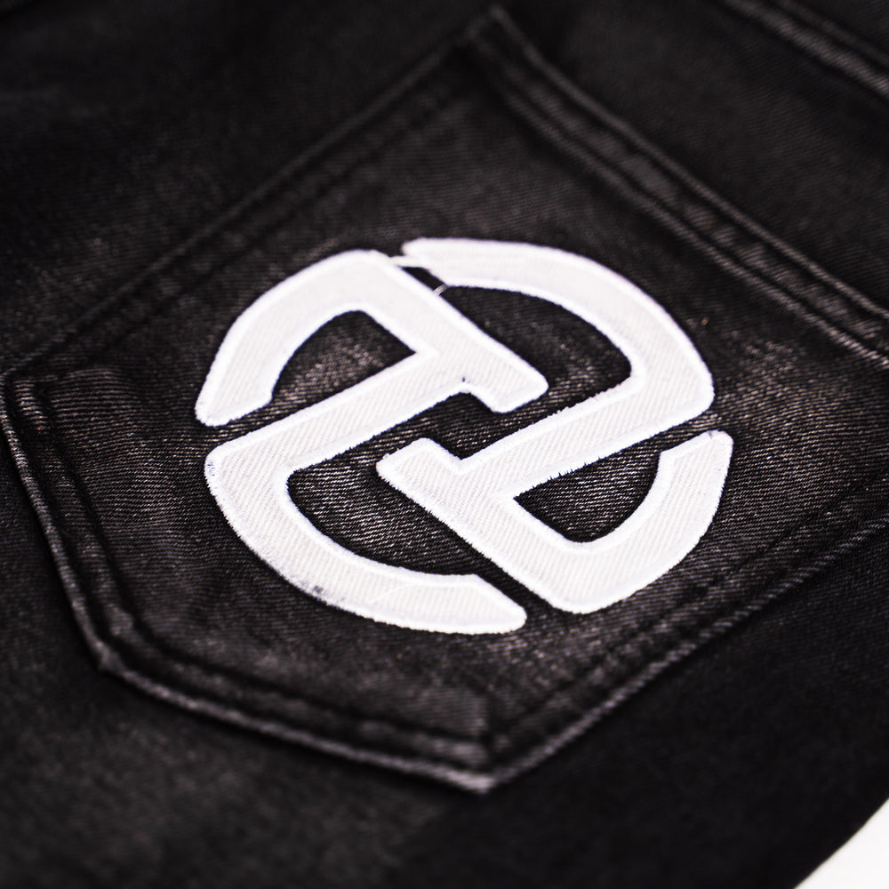 Distressed Logo Jorts (Navy)