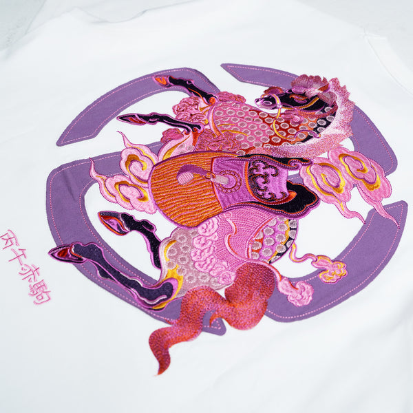 Tibetan Pink Horse Tee (White)