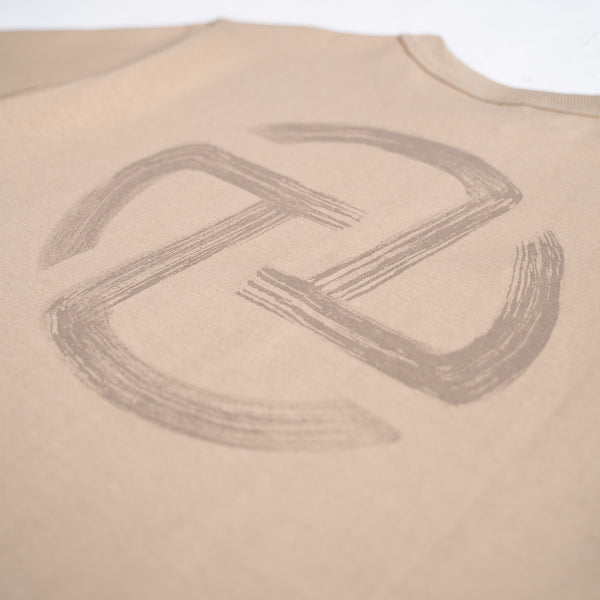 Textured Logo Tee (Beige)