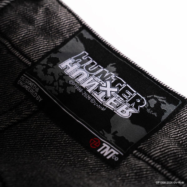 "Xin" Denim Biker Pants (Grey)