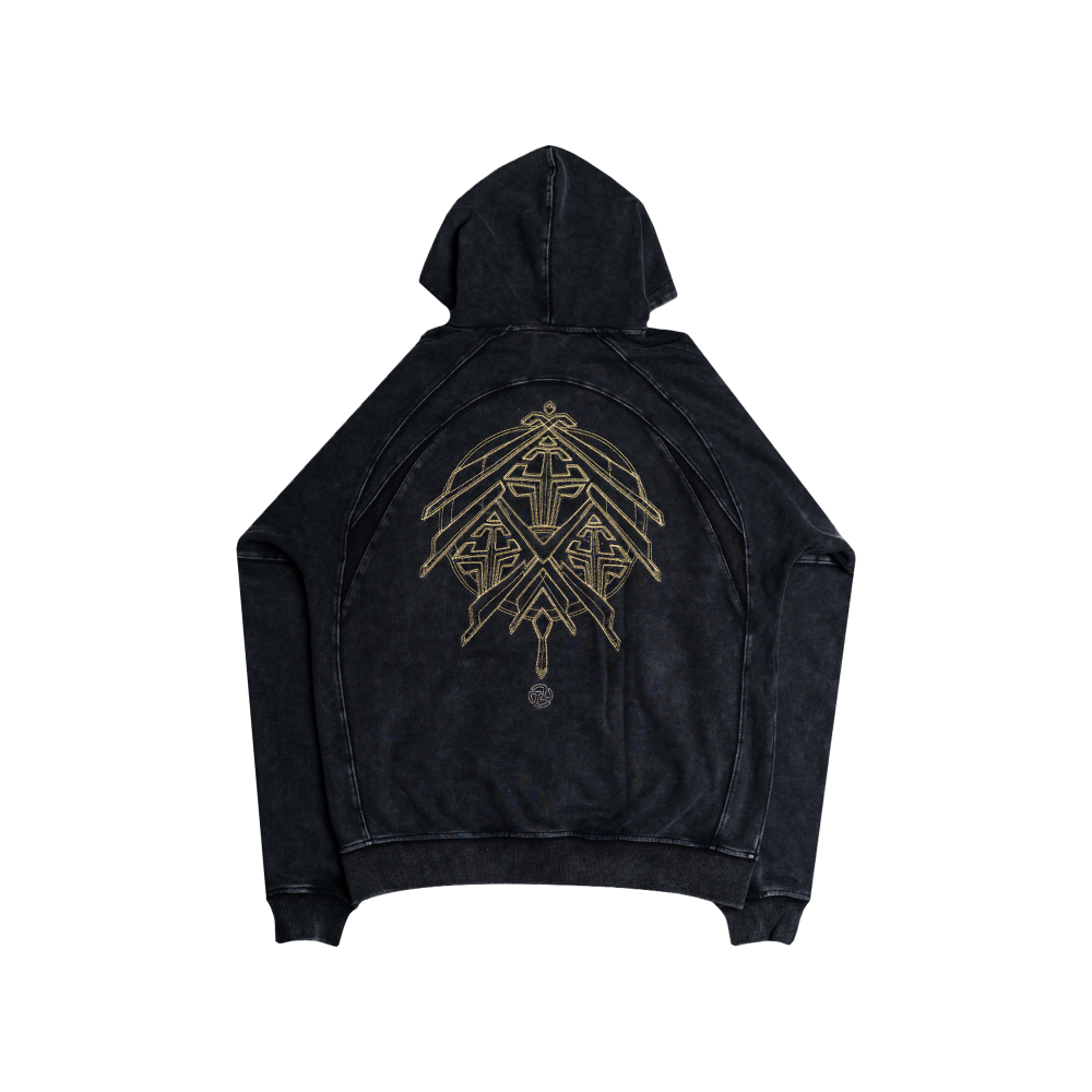 Golden Stonedwashded Hoodie (Black)