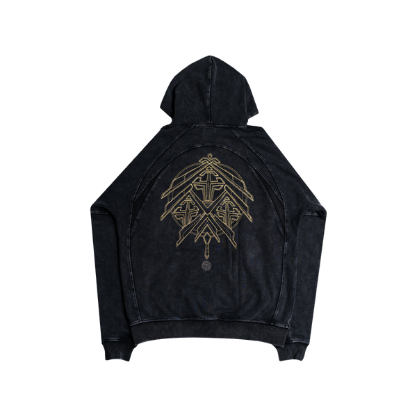 Golden Stonedwashded Hoodie (Black)