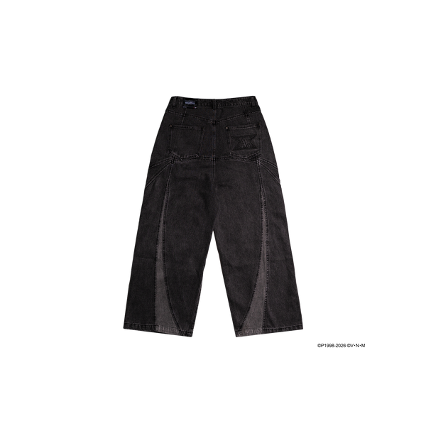 "Xin" Denim Biker Pants (Grey)