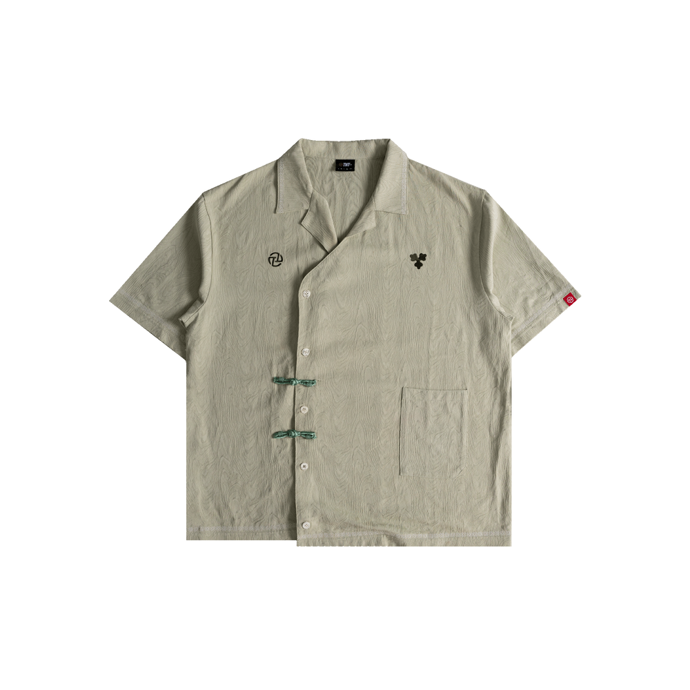 Carls Chinese Ribbon Button Shirt (Green)