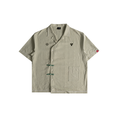 Carls Chinese Ribbon Button Shirt (Green)