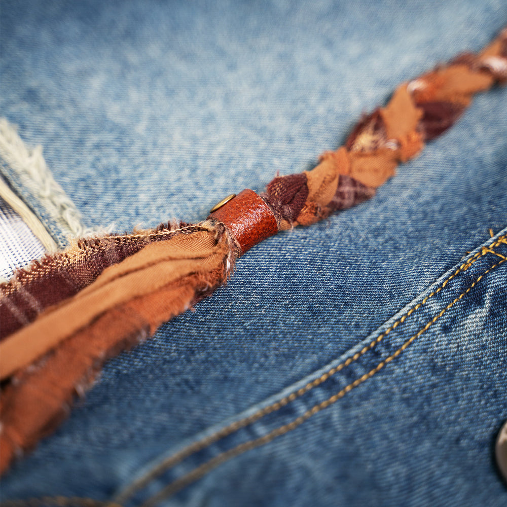 Distressed Logo Jorts (Blue)