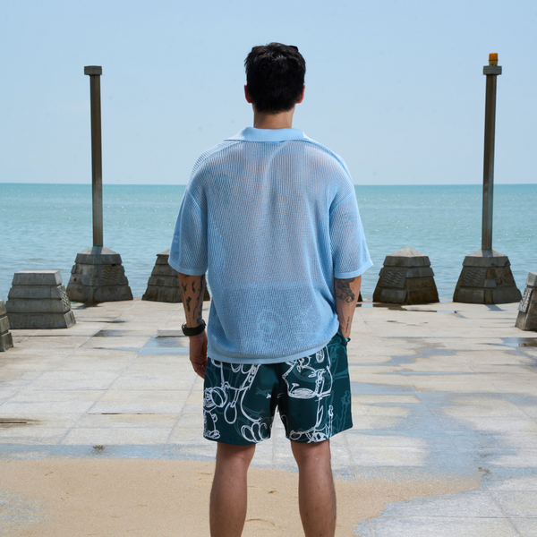 Tides Knitted Polo (Blue)