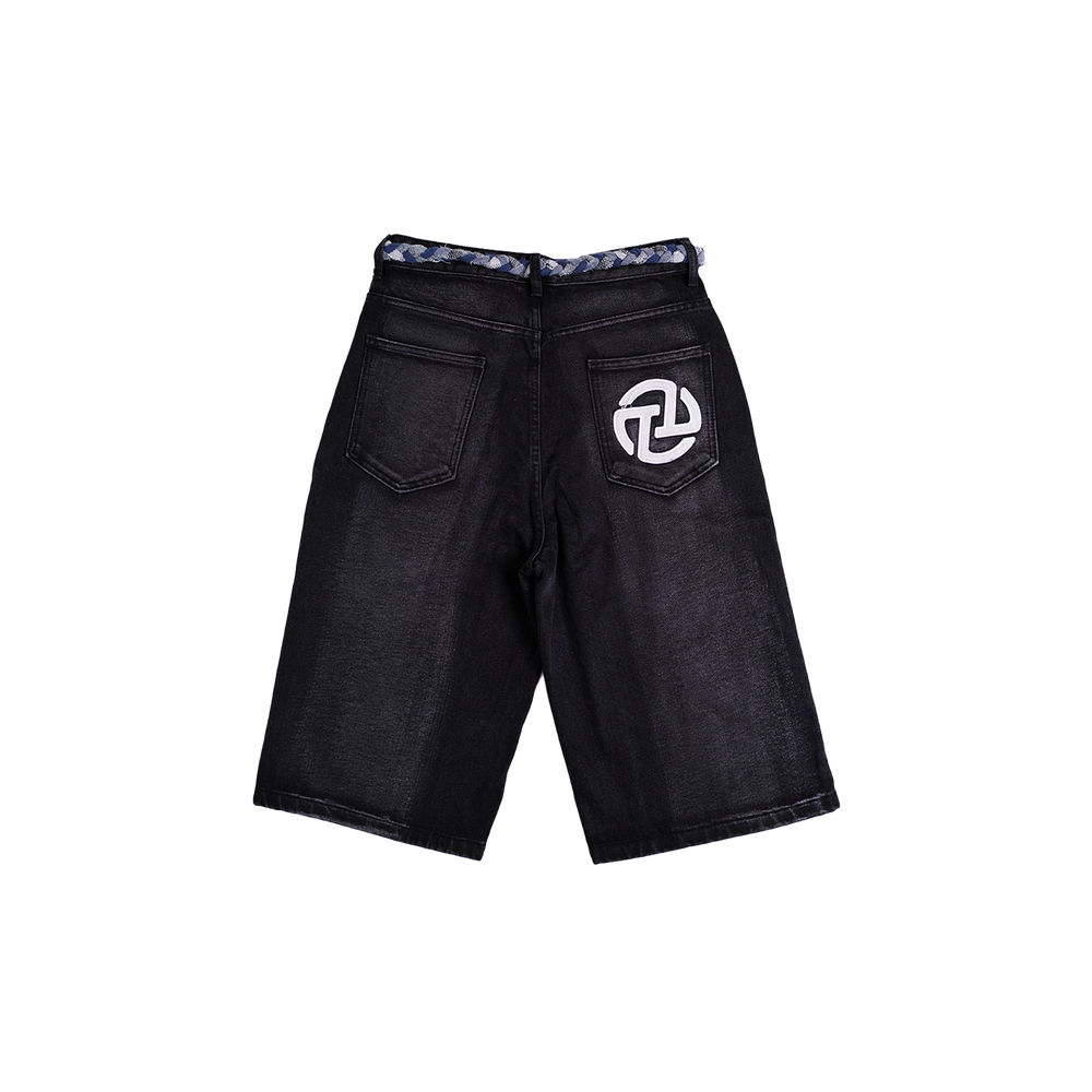Distressed Logo Jorts (Navy)