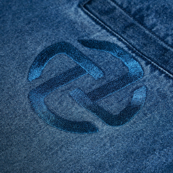 Baggy Logo Jeans (Blue)