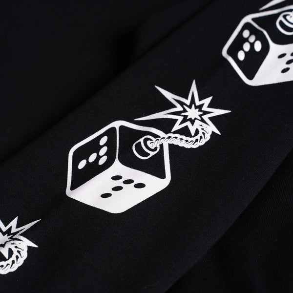 Zipped Contrast Hoodie (Black)