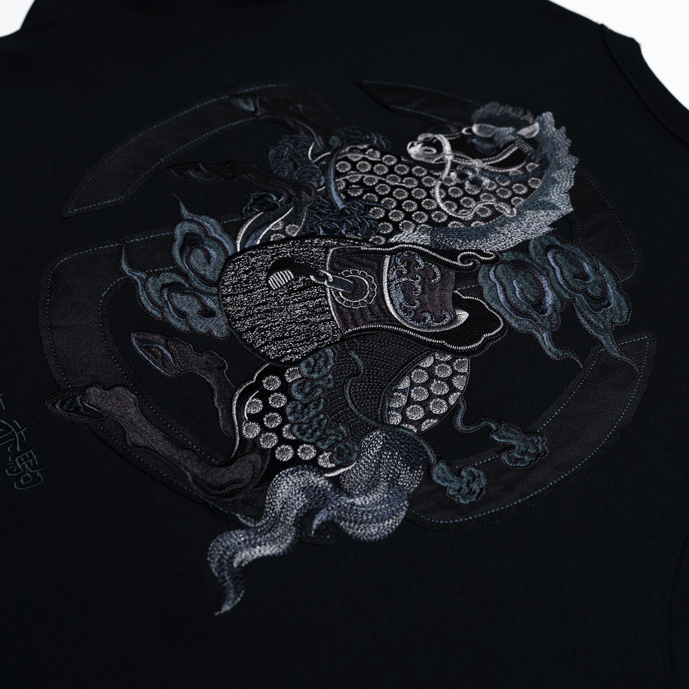 Tibetan Horse Tee (Black on Black)