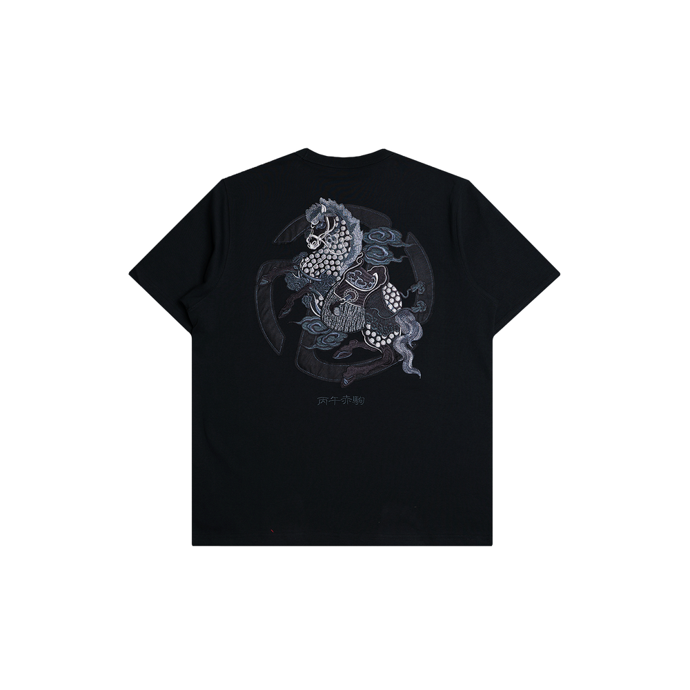 Tibetan Horse Tee (Black on Black)