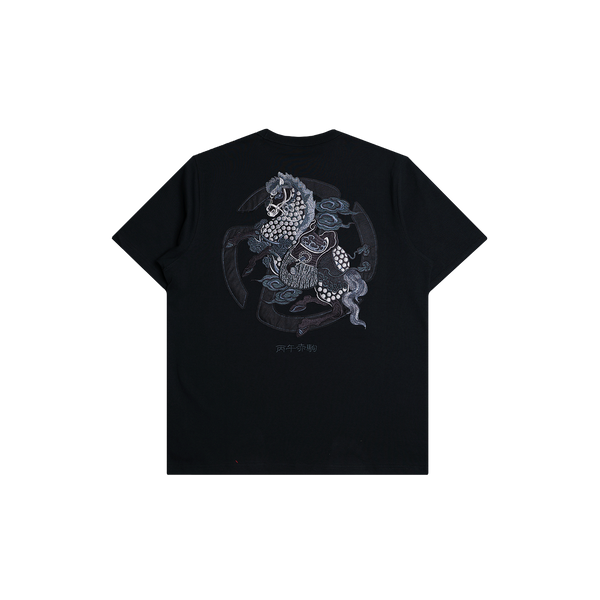 Tibetan Horse Tee (Black on Black)