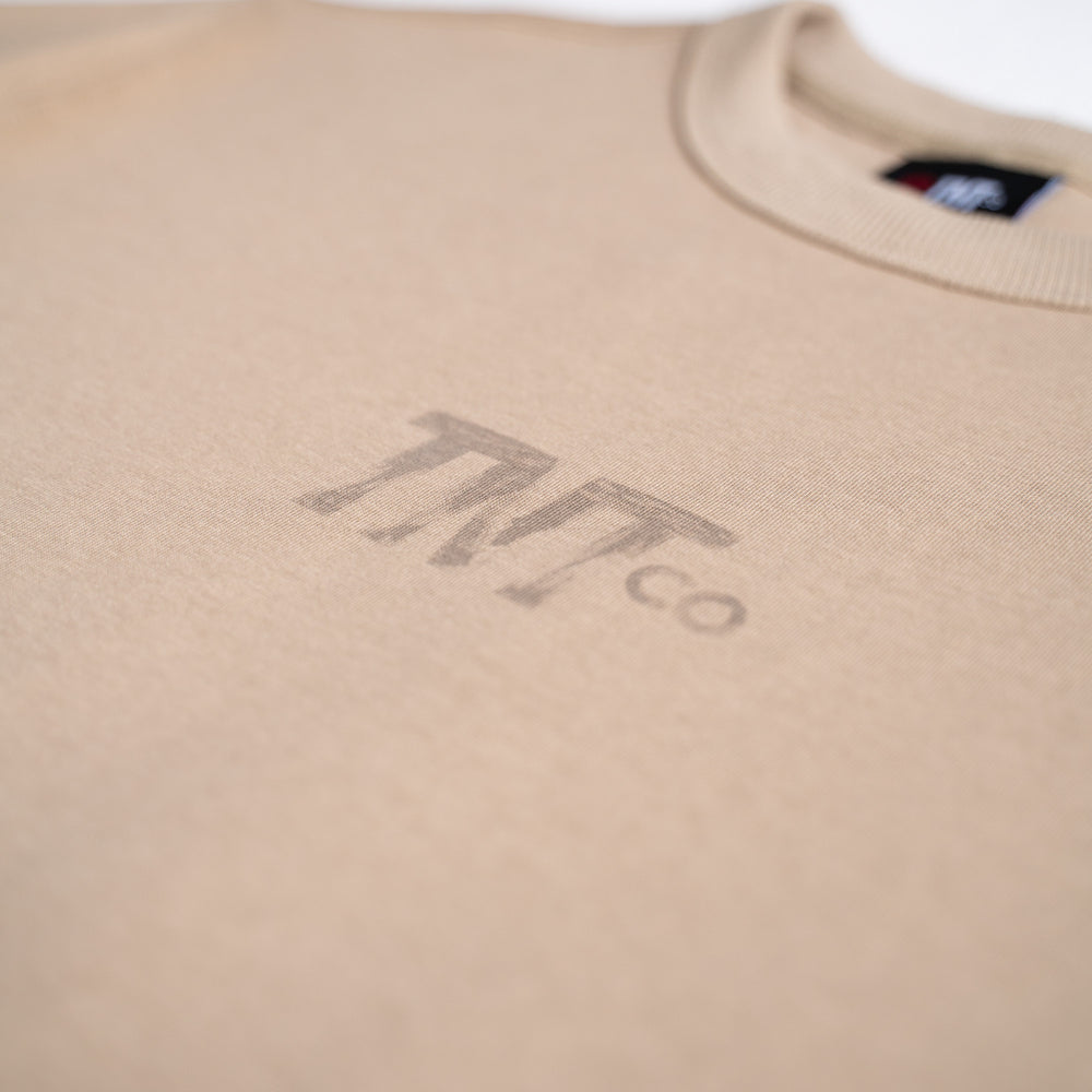 Textured Logo Tee (Beige)