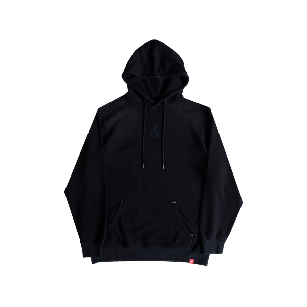 Red Eyes Washed Hoodie (Black)