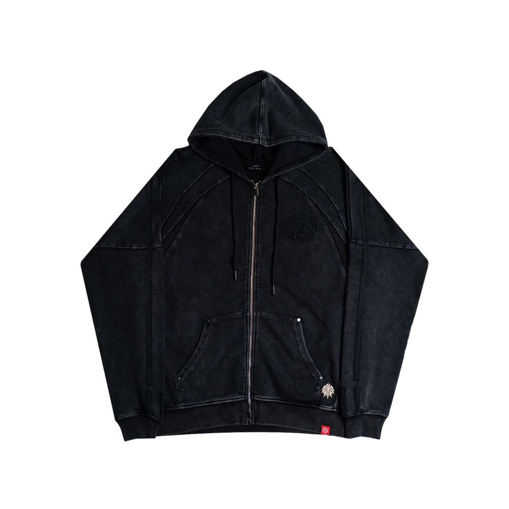Golden Stonedwashded Hoodie (Black)