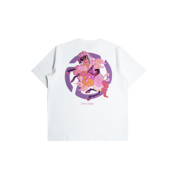 Tibetan Pink Horse Tee (White)
