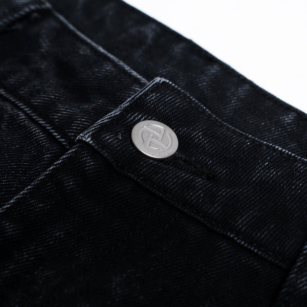 Baggy Logo Jeans (Black)