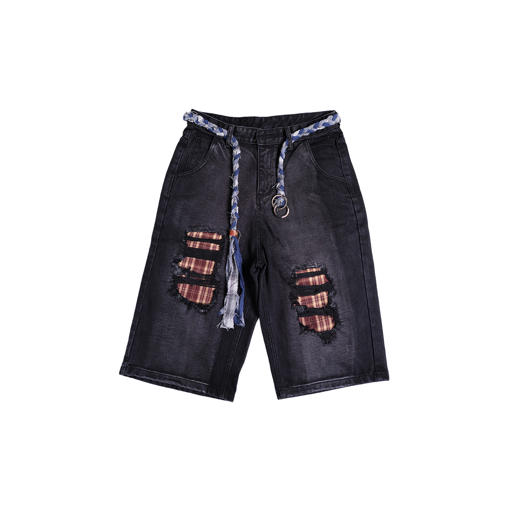 Distressed Logo Jorts (Navy)