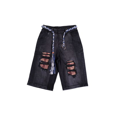 Distressed Logo Jorts (Navy)