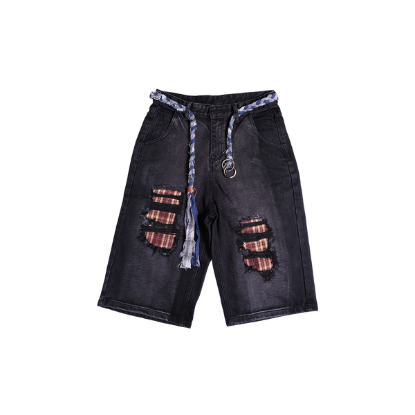Distressed Logo Jorts (Navy)