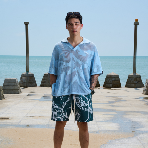 Tides Knitted Polo (Blue)