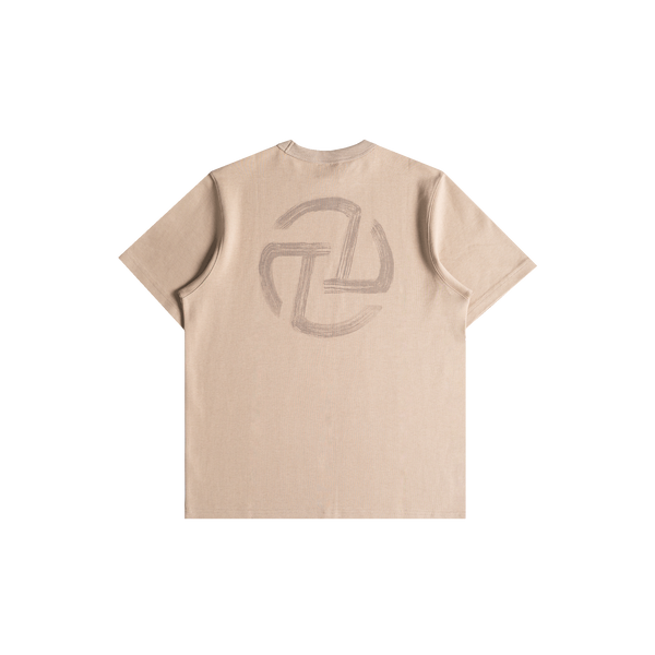 Textured Logo Tee (Beige)