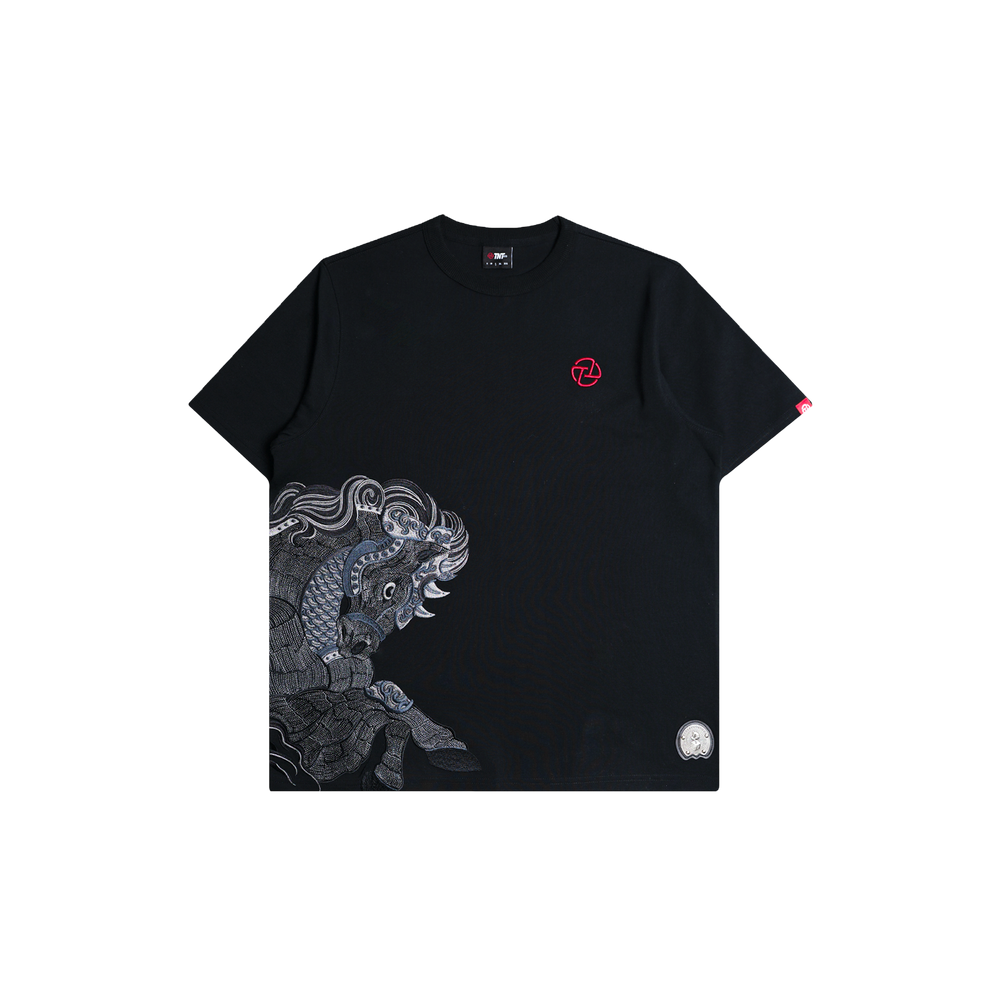 Side Horse Tee (Black on Black)