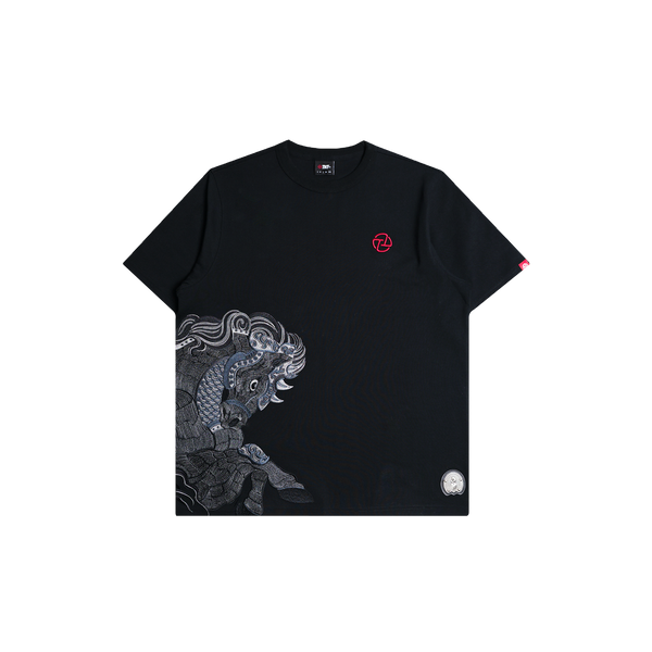 Side Horse Tee (Black on Black)
