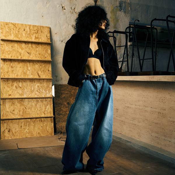 Baggy Logo Jeans (Blue)