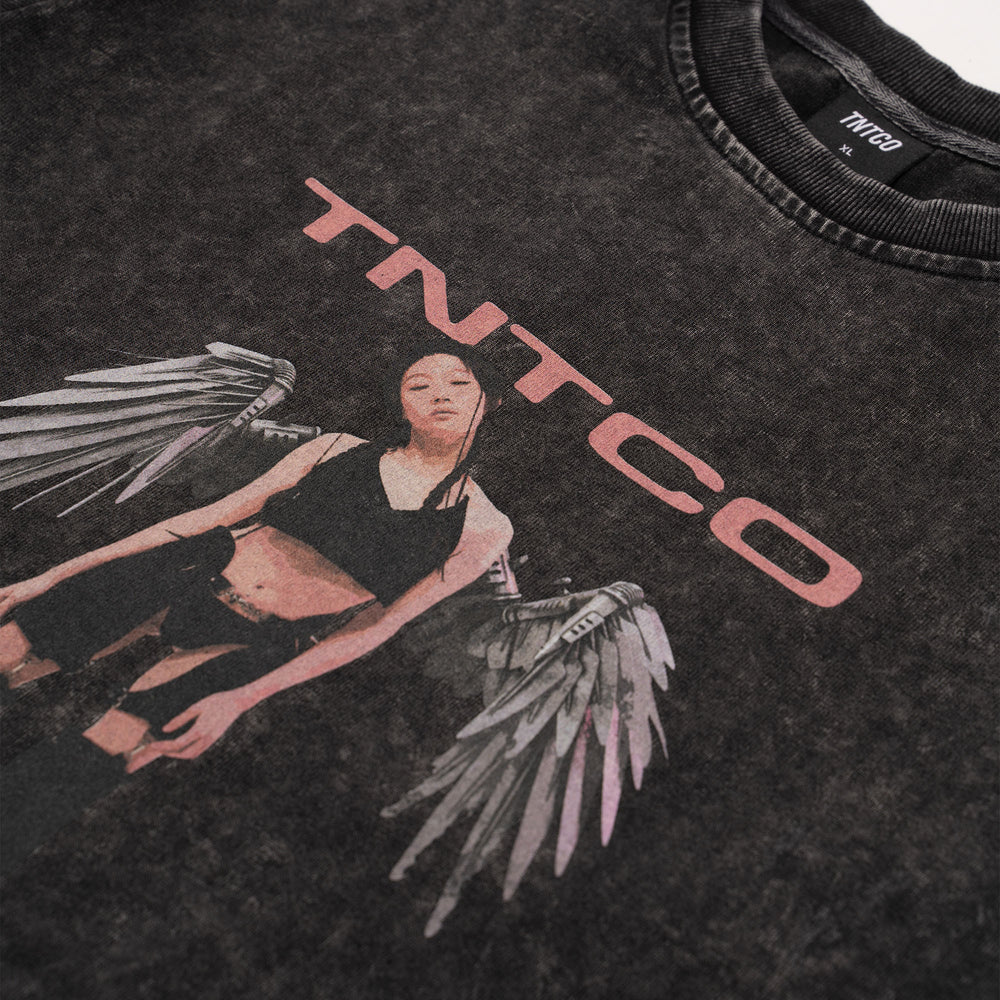 TNTCO x BDCF Angel Stoned Wash Tee (Black)