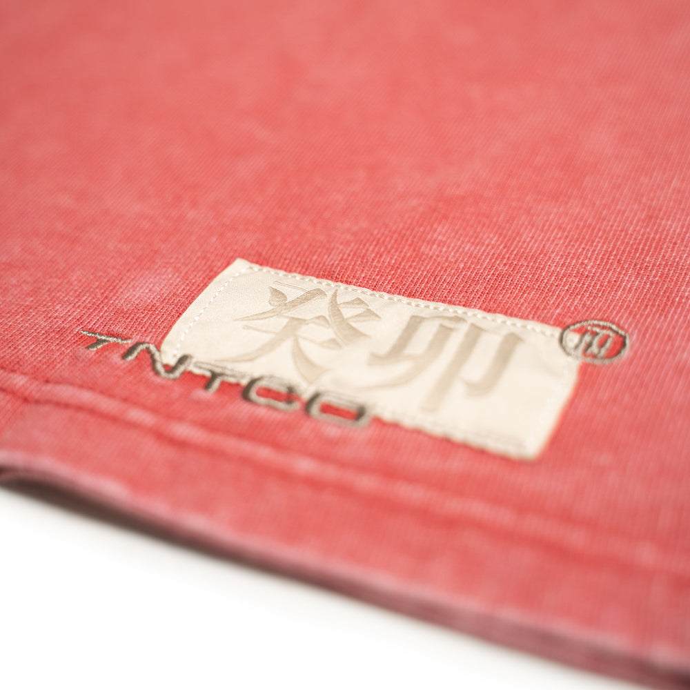 Stoned Wash Mao Tee (Maroon)