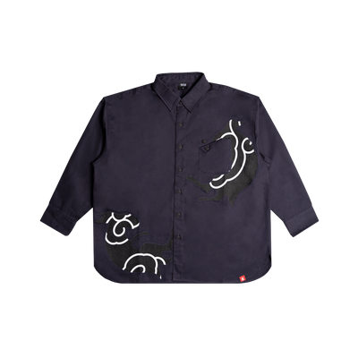 Mao Patched Shirt (Navy)