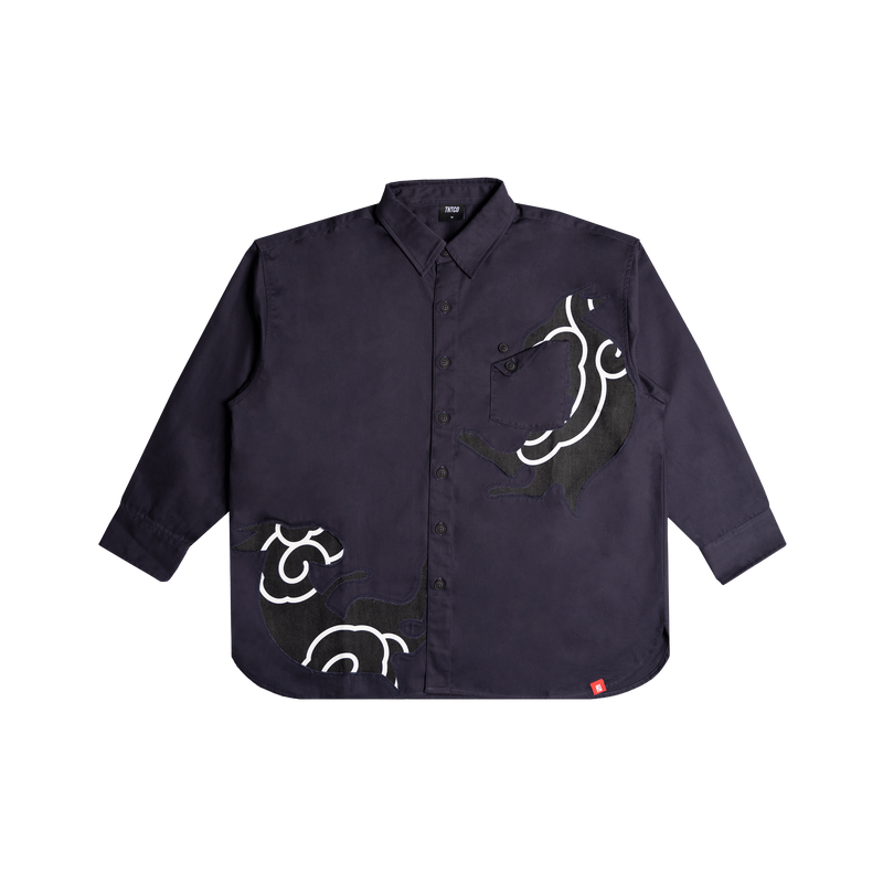 Mao Patched Shirt (Navy)