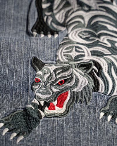 Tiger Denim Shirt (Navy)