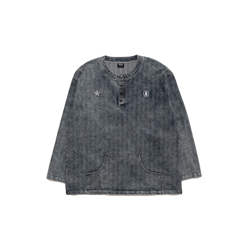 Yin Mandarin Collar L/S Shirt (Denim)