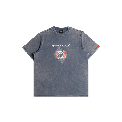 Stoned Wash Mao Tee (Navy)
