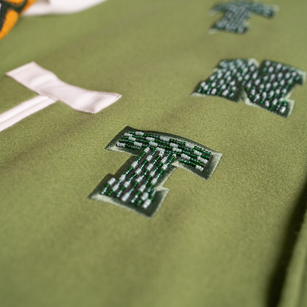 Yin Yang Baseball Jacket (Green)